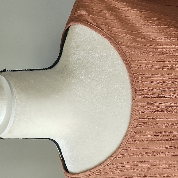 Cato peachy brown textured swing blouse with longer sleeves and button b… - Picture 6 of 14